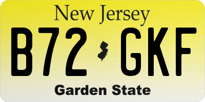 NJ license plate B72GKF