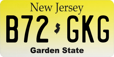 NJ license plate B72GKG