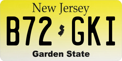 NJ license plate B72GKI