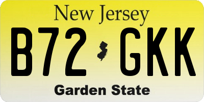 NJ license plate B72GKK