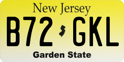 NJ license plate B72GKL