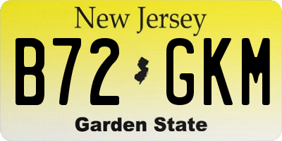 NJ license plate B72GKM
