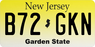 NJ license plate B72GKN
