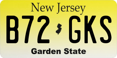 NJ license plate B72GKS