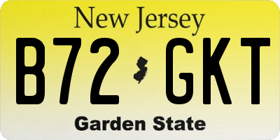 NJ license plate B72GKT