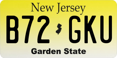 NJ license plate B72GKU