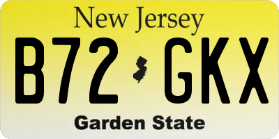 NJ license plate B72GKX