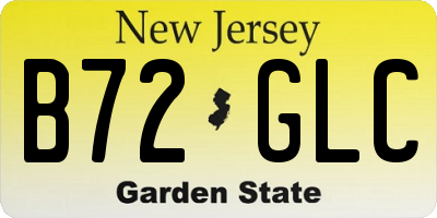 NJ license plate B72GLC