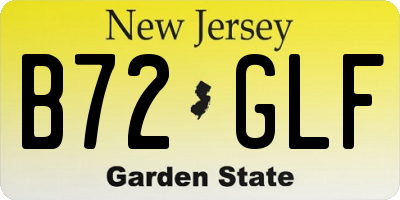 NJ license plate B72GLF