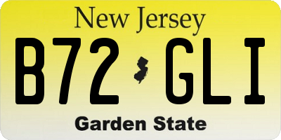 NJ license plate B72GLI