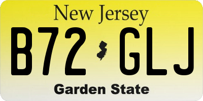 NJ license plate B72GLJ