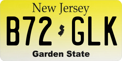 NJ license plate B72GLK