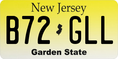 NJ license plate B72GLL