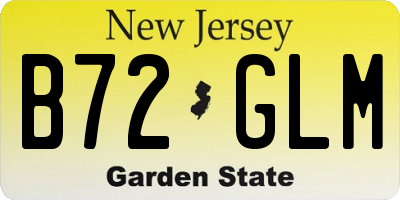 NJ license plate B72GLM