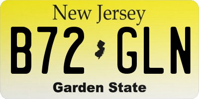 NJ license plate B72GLN