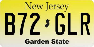 NJ license plate B72GLR