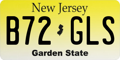 NJ license plate B72GLS