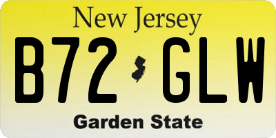 NJ license plate B72GLW