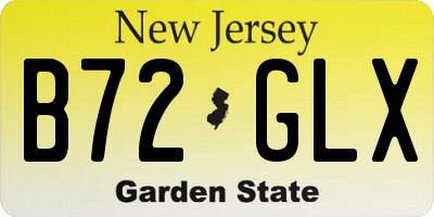 NJ license plate B72GLX