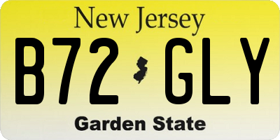 NJ license plate B72GLY