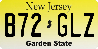 NJ license plate B72GLZ