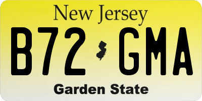 NJ license plate B72GMA