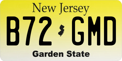 NJ license plate B72GMD