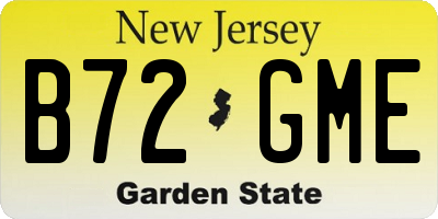 NJ license plate B72GME
