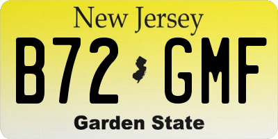 NJ license plate B72GMF