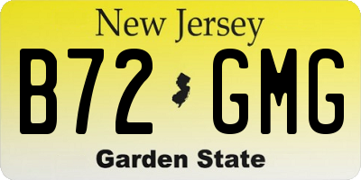 NJ license plate B72GMG