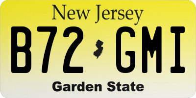 NJ license plate B72GMI