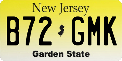 NJ license plate B72GMK