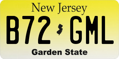 NJ license plate B72GML