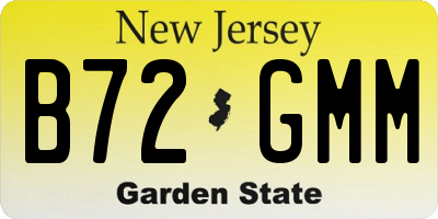 NJ license plate B72GMM