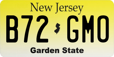 NJ license plate B72GMO