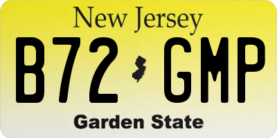 NJ license plate B72GMP