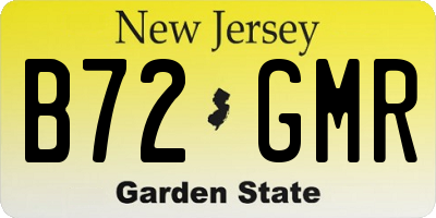 NJ license plate B72GMR