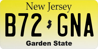 NJ license plate B72GNA