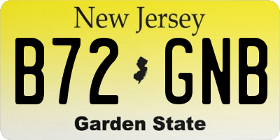 NJ license plate B72GNB