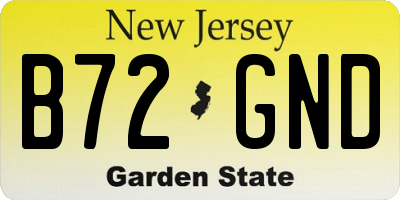 NJ license plate B72GND
