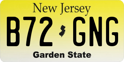 NJ license plate B72GNG