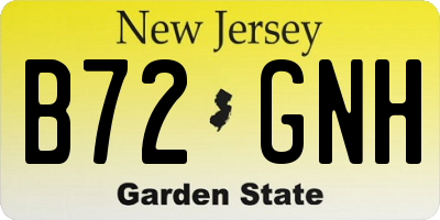 NJ license plate B72GNH