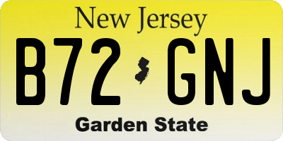 NJ license plate B72GNJ