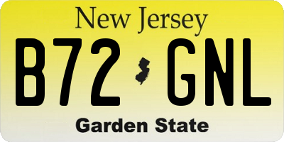 NJ license plate B72GNL