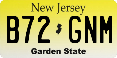 NJ license plate B72GNM