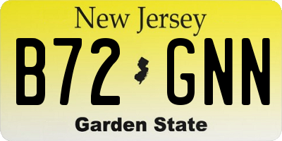 NJ license plate B72GNN