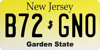 NJ license plate B72GNO