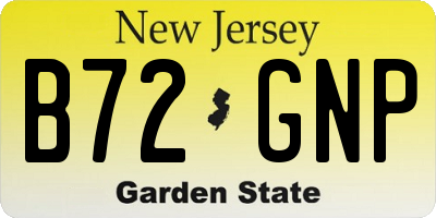 NJ license plate B72GNP