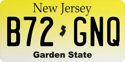 NJ license plate B72GNQ
