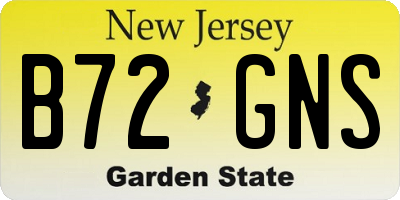 NJ license plate B72GNS